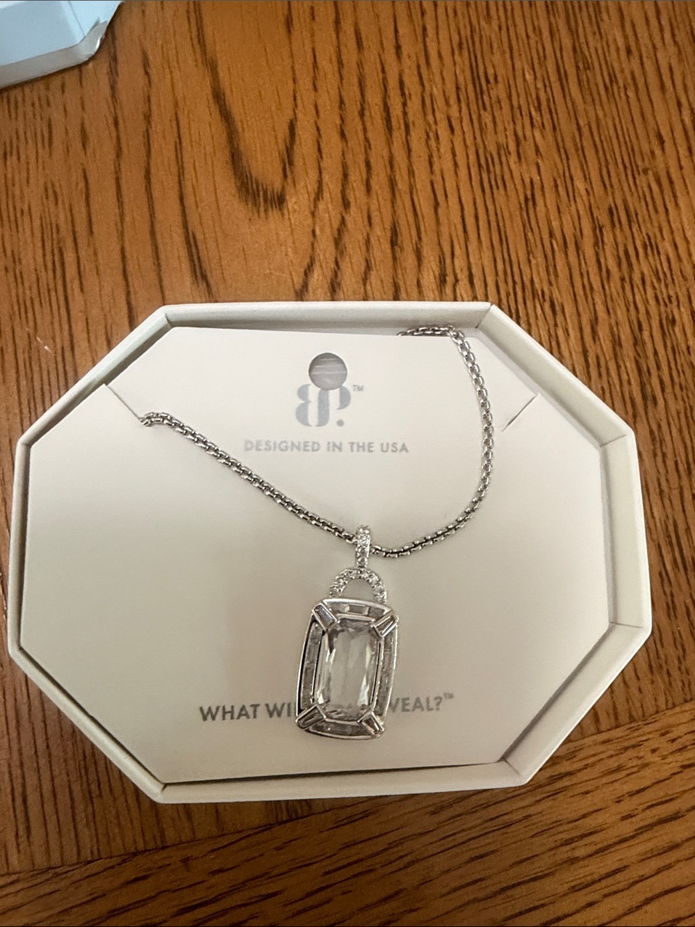 Silver Crystal Pendant Necklace BP OG